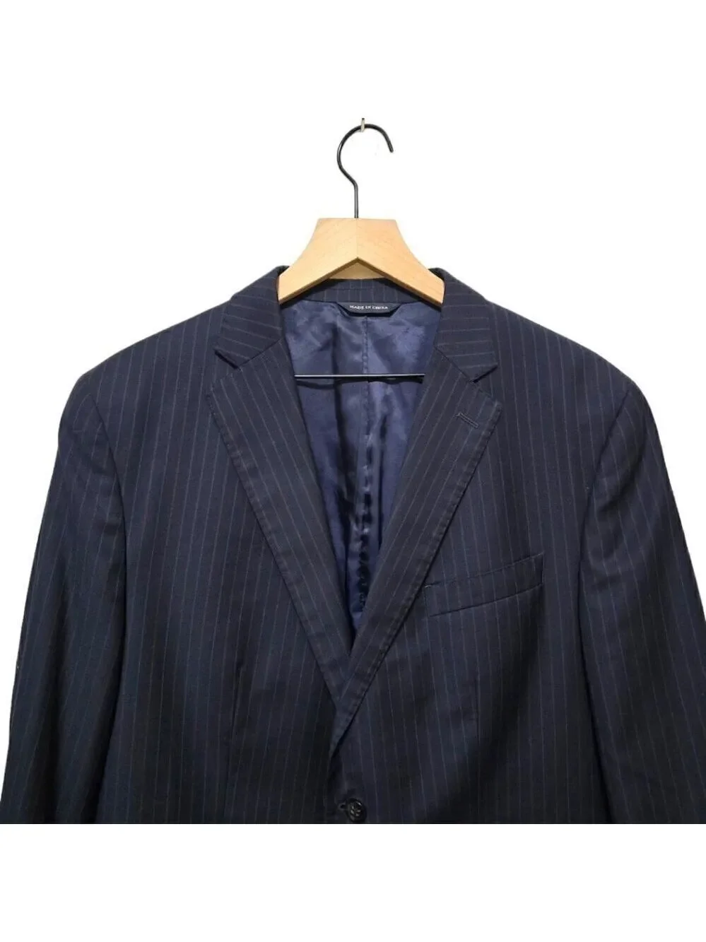 Banana Republic Navy Pinstripe Modern Fit Single Breasted Blazer Sz 42R